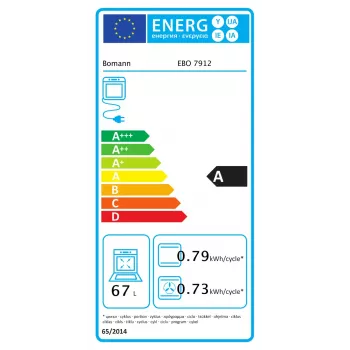 Einbau-Elektrobackofen BOMANN EBO 7912 — 67 l, 3650 W, Touch-Bedienung, Pyrolyse-Reinigung, schwarz