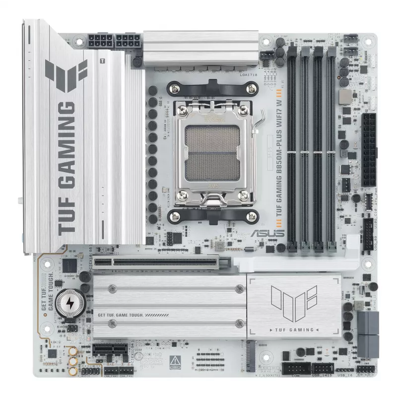 Motherboard ASUS TUF GAMING B850M-PLUS WIFI7 W, AMD B850, Sockel AM5, micro ATX, DDR5, 4×DIMM, bis zu 256 GB, Wi‑Fi 7, 2,5Gb Ethernet