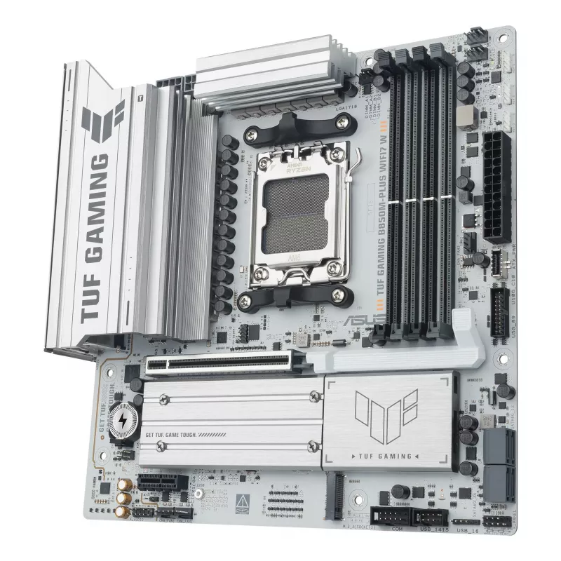 Motherboard ASUS TUF GAMING B850M-PLUS WIFI7 W, AMD B850, Sockel AM5, micro ATX, DDR5, 4×DIMM, bis zu 256 GB, Wi‑Fi 7, 2,5Gb Ethernet