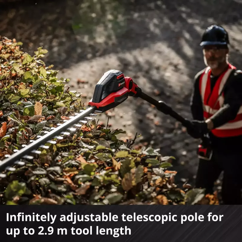 Akku-Teleskop-Heckenschere EINHELL GP-HH 18/50 Li T BL-Solo — 18 V, 50 cm Schneidbalken, teleskopische Reichweite