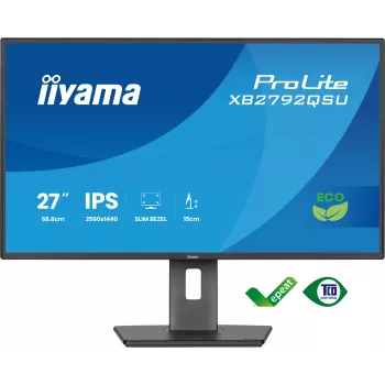 Monitor IIYAMA ProLite XB2792QSU-B1 27” IPS QHD 2560×1440 3 ms 178° VESA höhenverstellbarer Standfuß USB 3.2 Hub Lautsprecher schwarz B Energie