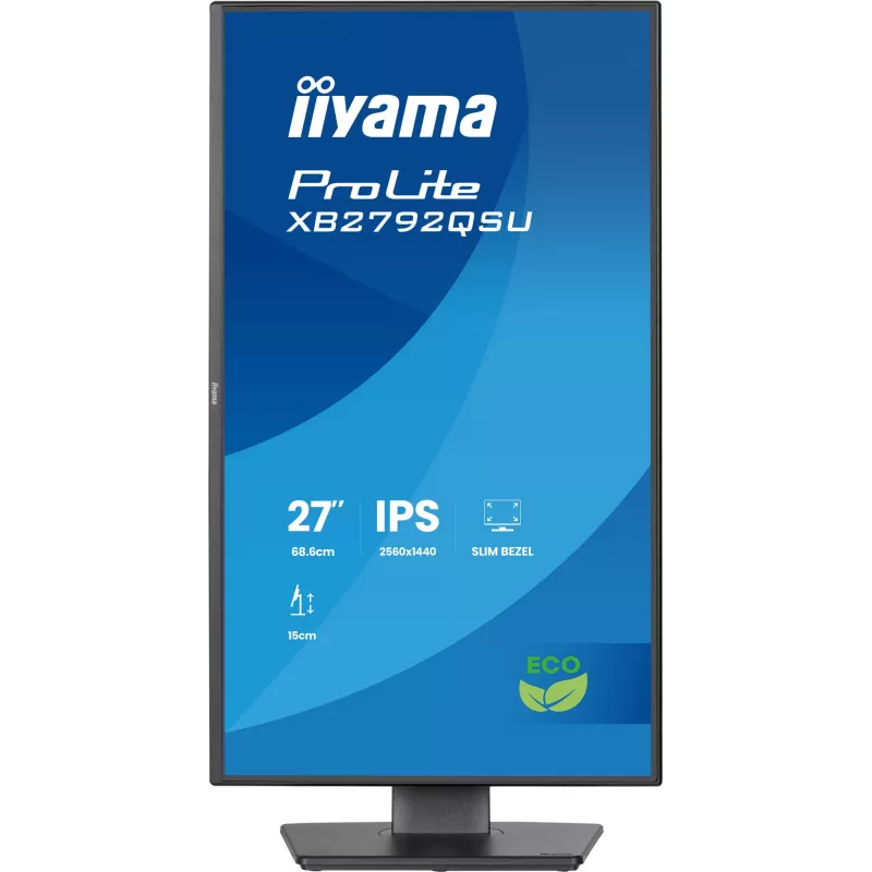 Monitor IIYAMA ProLite XB2792QSU-B1 27” IPS QHD 2560×1440 3 ms 178° VESA höhenverstellbarer Standfuß USB 3.2 Hub Lautsprecher schwarz B Energie