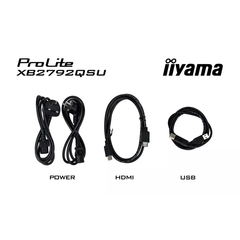 Monitor IIYAMA ProLite XB2792QSU-B1 27” IPS QHD 2560×1440 3 ms 178° VESA höhenverstellbarer Standfuß USB 3.2 Hub Lautsprecher schwarz B Energie