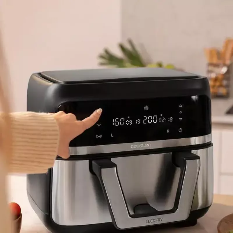 Heißluftfritteuse Cecotec Cecofry Dual 9000 9 L 2850 W Schwarz Edelstahl