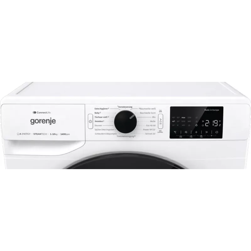Gorenje WPNEI14A2TS Waschmaschine Frontlader 10 kg 1400 U/min Schwarz, Weiß