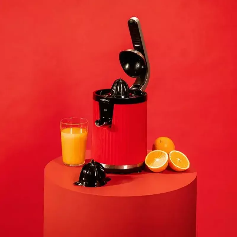 Slow Juicer Cecotec Xqueeze RetroJuice 600 600 W Schwarz Rot Edelstahl