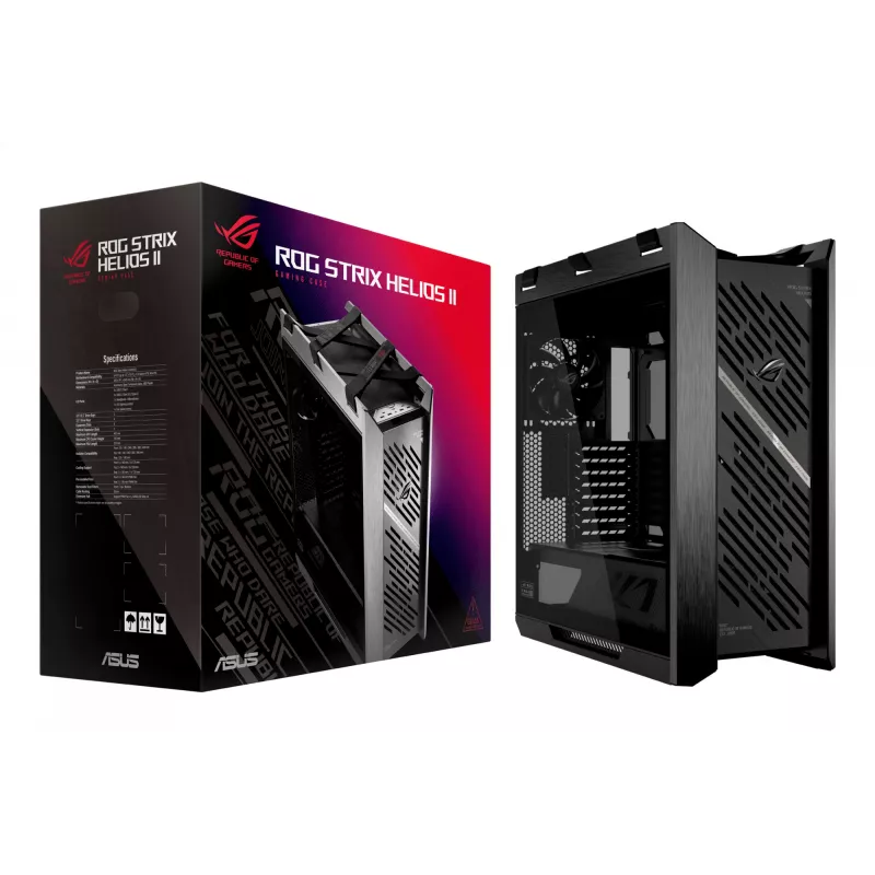 PC-Gehäuse ASUS ROG Strix Helios II Midi Tower — ATX/Midi Tower, gehärtetes Glas, 420 mm GPU, 3x140 mm Frontlüfter, USB-C