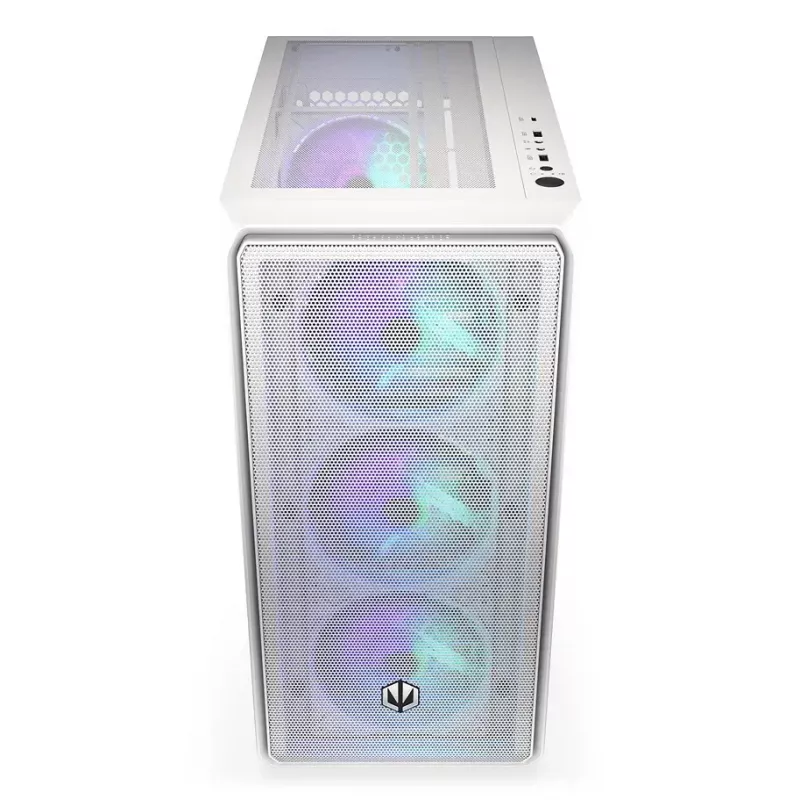 PC-Midi-Tower-Gehäuse ENDORFY ARX 500 ARGB Weiß – gehärtetes Glas, unterstützt ATX/Micro-ATX/Mini-ITX, 3x140 mm vorne + 1x140 mm hinten, 1×3,5-Zoll- + 6×2,5-Zoll-Einschübe