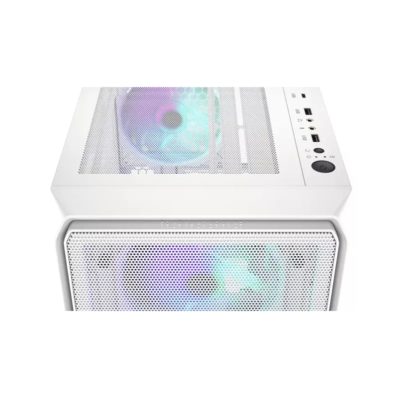 PC-Midi-Tower-Gehäuse ENDORFY ARX 500 ARGB Weiß – gehärtetes Glas, unterstützt ATX/Micro-ATX/Mini-ITX, 3x140 mm vorne + 1x140 mm hinten, 1×3,5-Zoll- + 6×2,5-Zoll-Einschübe