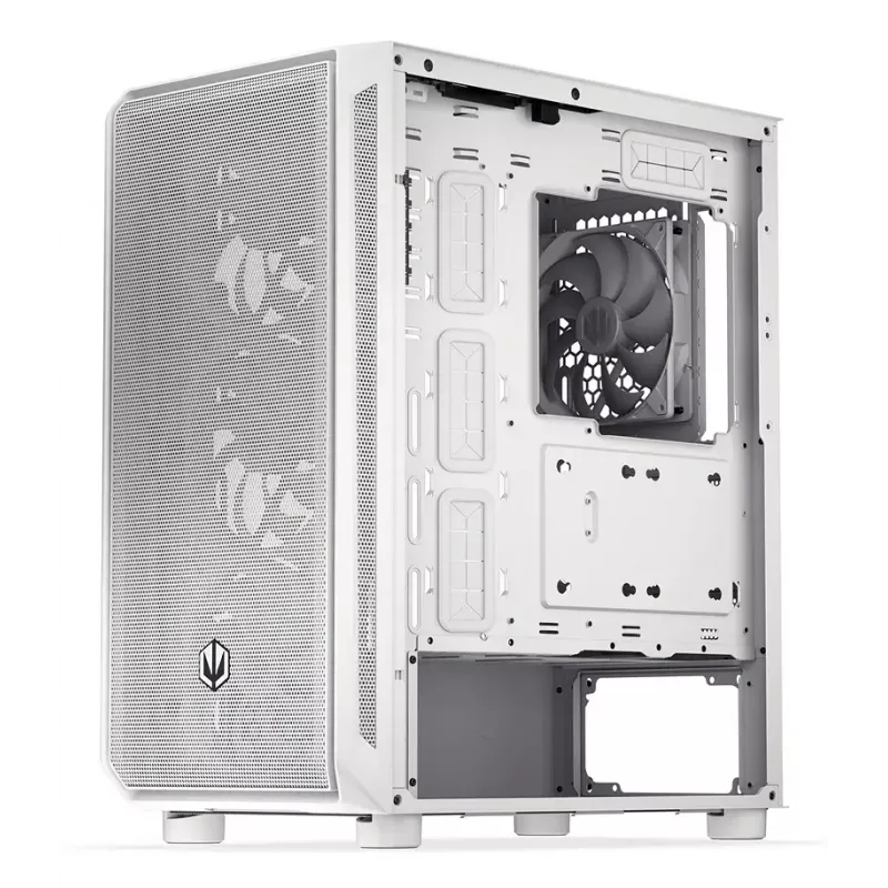 PC-Midi-Tower-Gehäuse ENDORFY ARX 500 ARGB Weiß – gehärtetes Glas, unterstützt ATX/Micro-ATX/Mini-ITX, 3x140 mm vorne + 1x140 mm hinten, 1×3,5-Zoll- + 6×2,5-Zoll-Einschübe