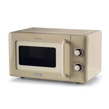 Ariete Vintage Line 3960 Vintage-Mikrowelle, 800 W, 20 L Kapazität, 3 Funktionen, 5 Kochstufen, Timer, Beige
