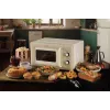 Ariete Vintage Line 3960 Vintage-Mikrowelle, 800 W, 20 L Kapazität, 3 Funktionen, 5 Kochstufen, Timer, Beige