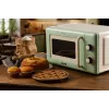 Ariete Vintage Line 3960 Vintage Mikrowelle, 800 W, Fassungsvermögen 20 l, 3 Funktionen, 5 Leistungsstufen, Timer, Grün