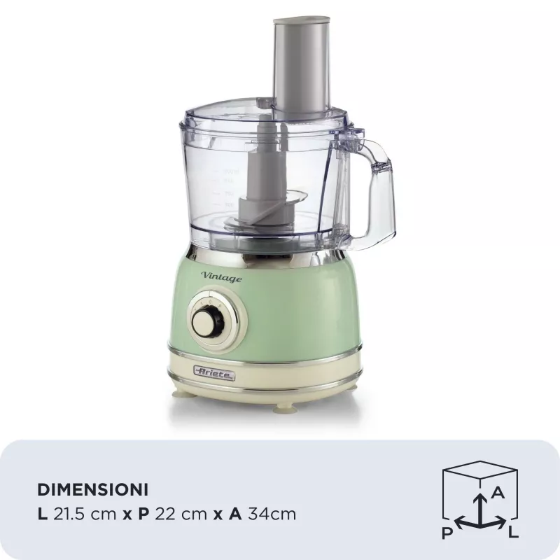 Küchenmaschine ARIETE Vintage Line 1781/04 — 1000 W, 2,1 L, Grün