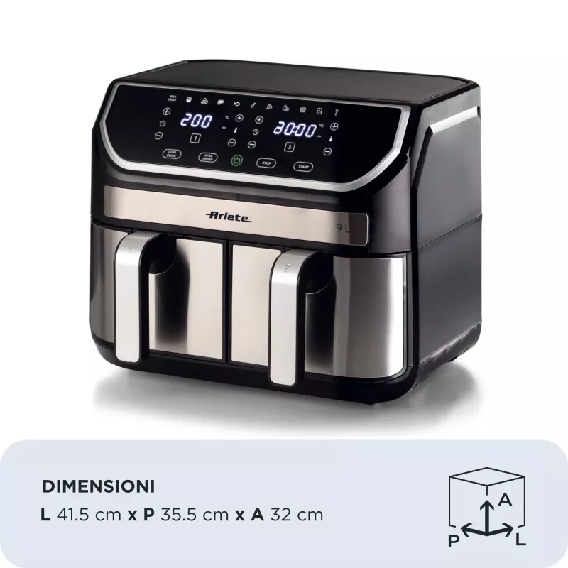 Heißluftfritteuse Ariete 4625/00 9 L 2100 W Schwarz Silber