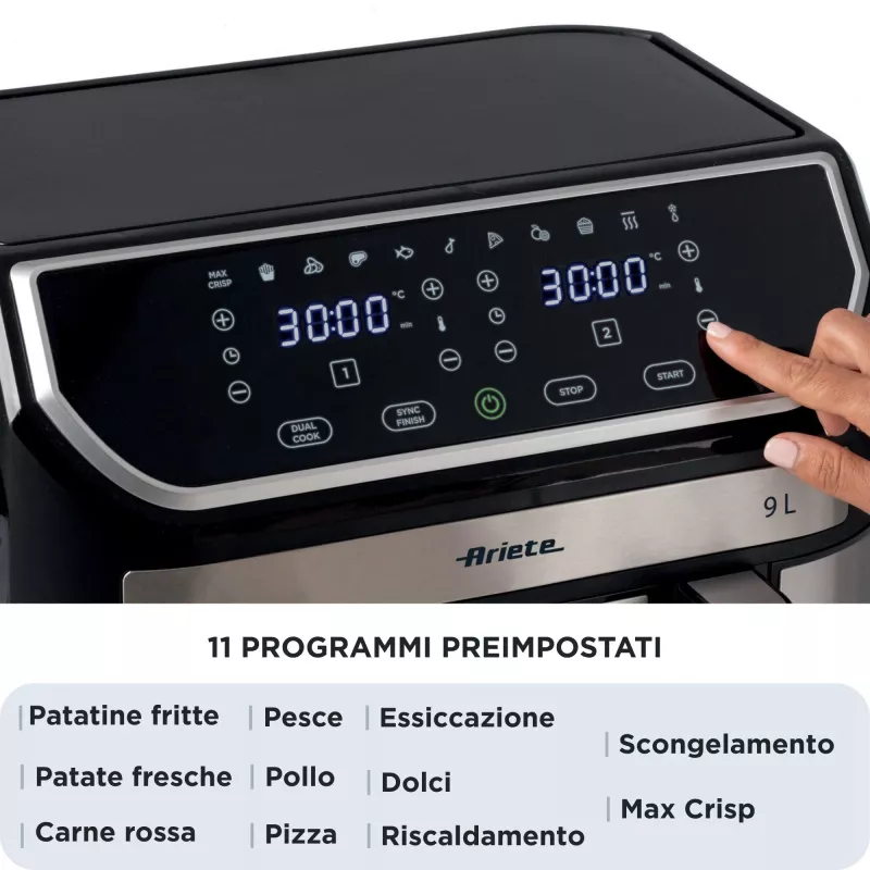 Heißluftfritteuse Ariete 4625/00 9 L 2100 W Schwarz Silber