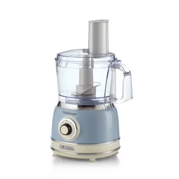 Küchenmaschine ARIETE Vintage Line 1781/05 — 1000 W, 2,1-L-Schüssel, Drehregler, Edelstahlmesser, blau