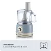 Küchenmaschine ARIETE Vintage Line 1781/05 — 1000 W, 2,1-L-Schüssel, Drehregler, Edelstahlmesser, blau