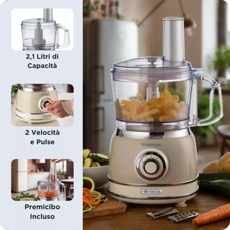 Ariete Vintage Line 1781/03 Küchenmaschine 1000 W 2,1 L Beige