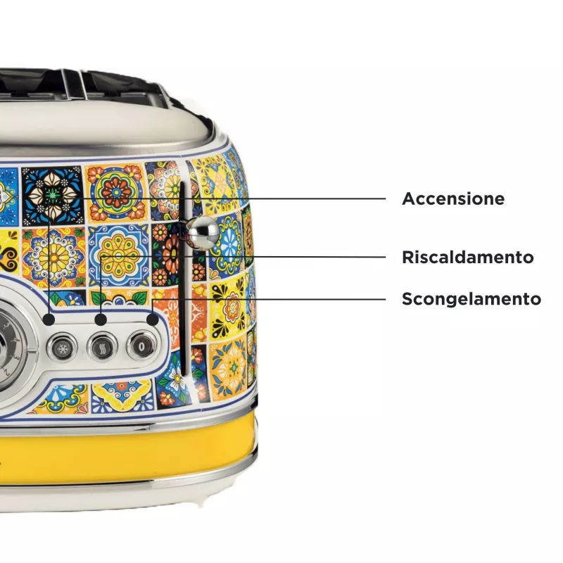 Toaster ARIETE Positano 4-Scheiben, 1630 W, mehrfarbige Ausführung
