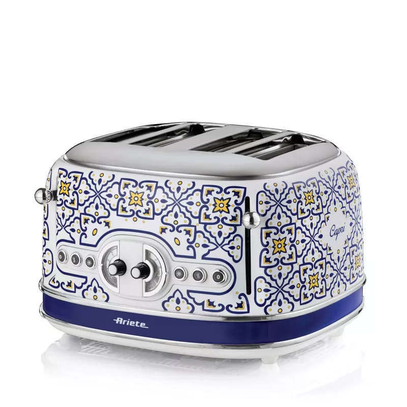 Toaster ARIETE Capri 4-Scheiben, 1630 W, weiß/mehrfarbig