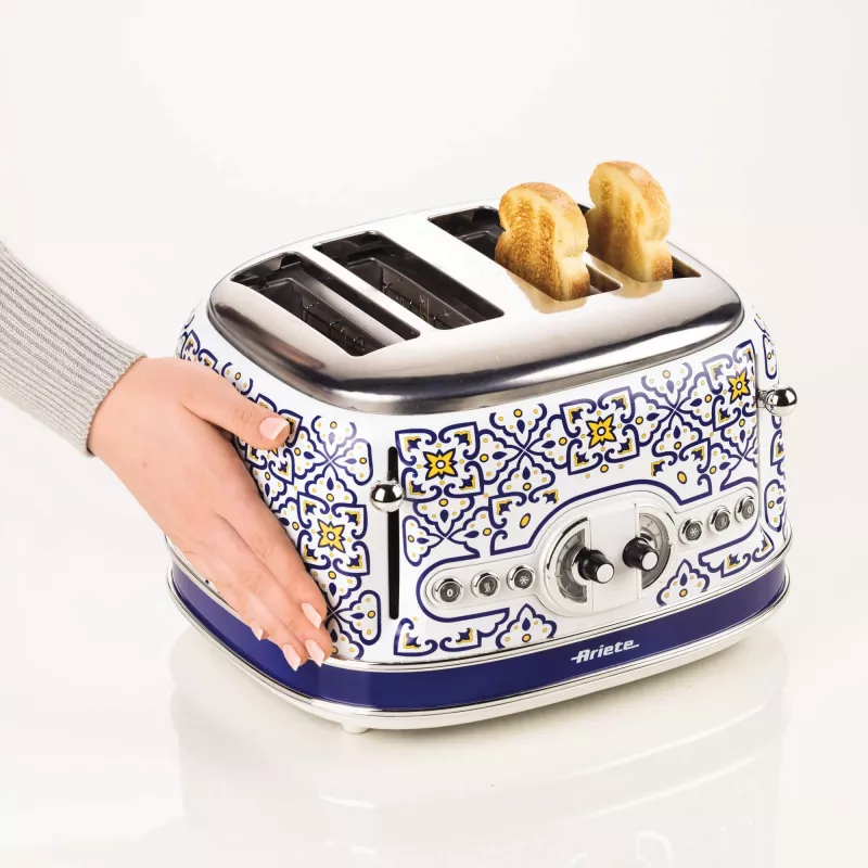 Toaster ARIETE Capri 4-Scheiben, 1630 W, weiß/mehrfarbig