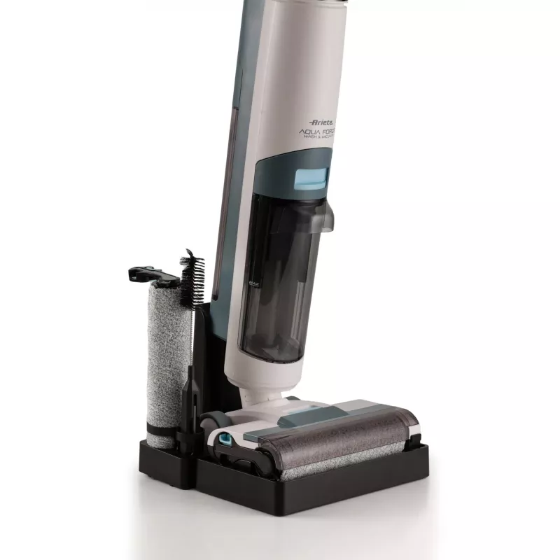 Ariete 2483 Aqua Force Wash & Vacuum, smarter Staubsauger, kabelloser Bodenreiniger, Akku, saugt und wischt, Tierhaare, trockener und nasser Schmutz, 700 ml Fassungsvermögen, Zubehör inklusive