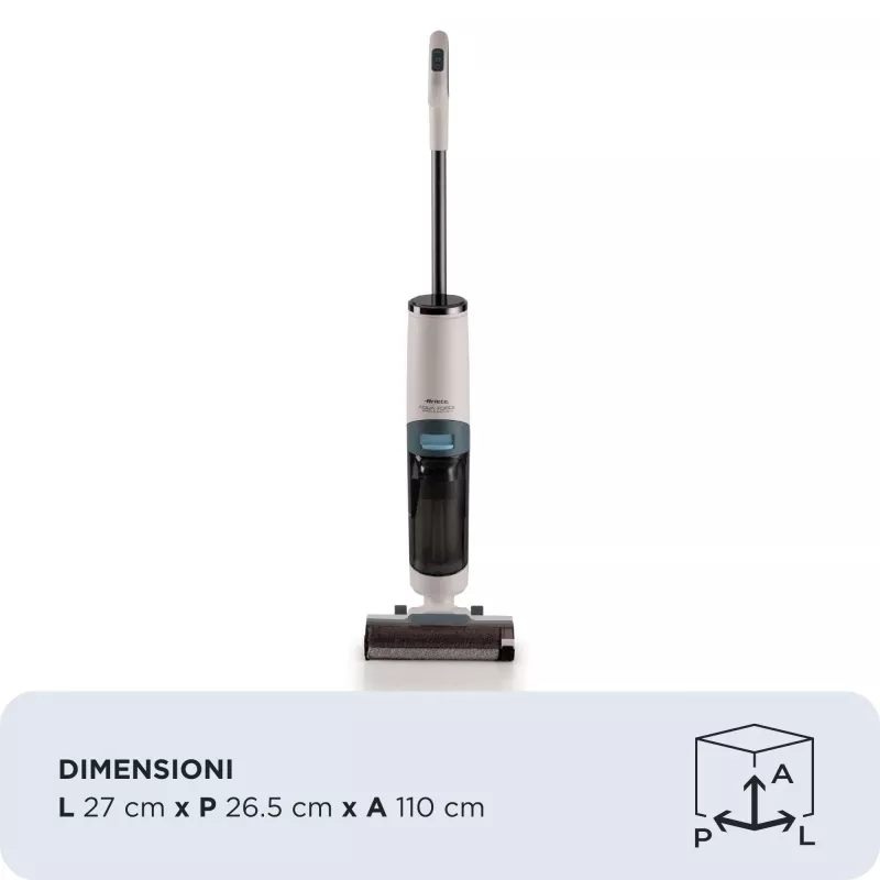 Ariete 2483 Aqua Force Wash & Vacuum, smarter Staubsauger, kabelloser Bodenreiniger, Akku, saugt und wischt, Tierhaare, trockener und nasser Schmutz, 700 ml Fassungsvermögen, Zubehör inklusive