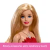 Barbie Mattel 80. Jubiläum Rubinrote Jubiläums-Modepuppe mit rotem Kleid und Accessoires