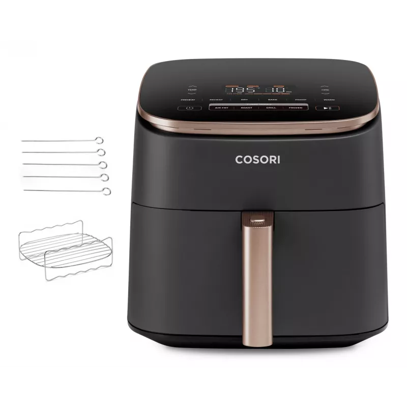 Cosori Turbo Blaze Chef Edition Single 6 L Standgerät 1725 W Heißluftfritteuse Schwarz, Roségold