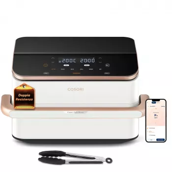 Cosori Dual Blaze Twinfry Chef Edition Double 10 L Standgerät 2800 W Heißluftfritteuse Roségold, Weiß