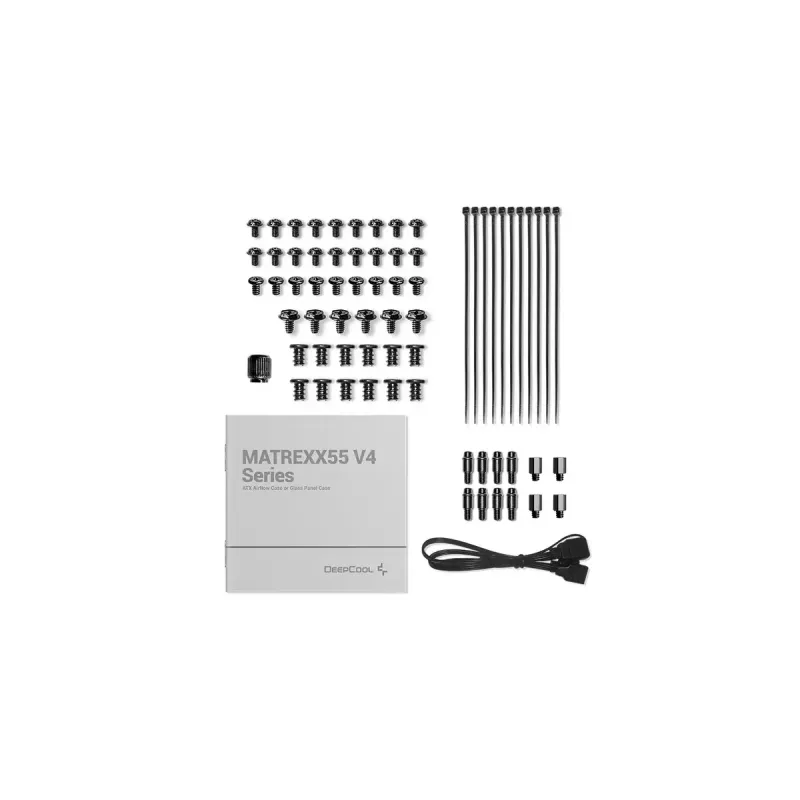 PC-Gehäuse DeepCool MATREXX55 V4 C Midi Tower Schwarz – gehärtetes Glas, ATX/microATX-Unterstützung, USB-C, max. GPU 370 mm
