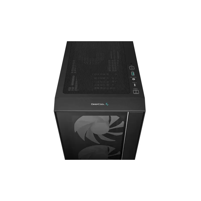 PC-Gehäuse DeepCool MATREXX55 V4 C Midi Tower Schwarz – gehärtetes Glas, ATX/microATX-Unterstützung, USB-C, max. GPU 370 mm