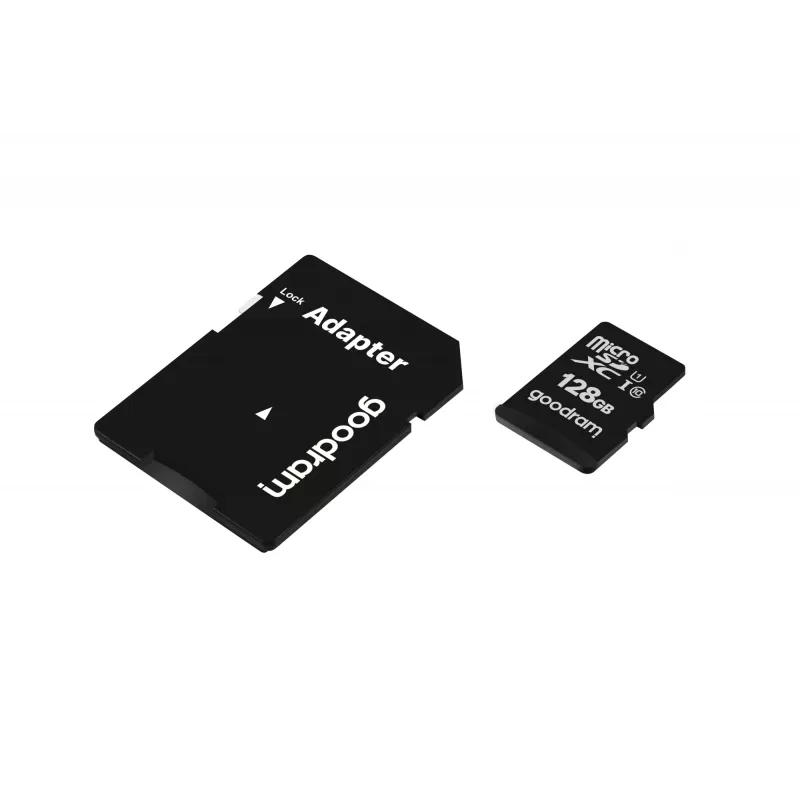 MicroSDXC Flash-Speicher GOODRAM 128GB UHS‑I Class 10 (Lesen 100 MB/s, Schreiben 10 MB/s) mit SD-Adapter