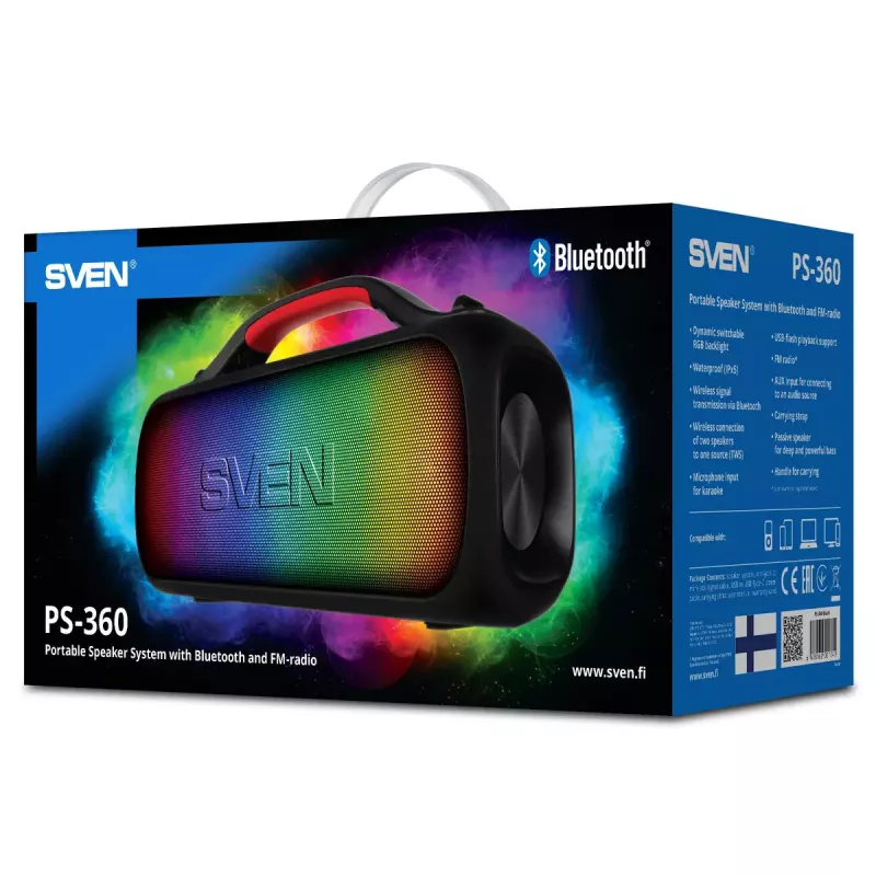 Mono Tragbarer Lautsprecher SVEN PS-360 Schwarz