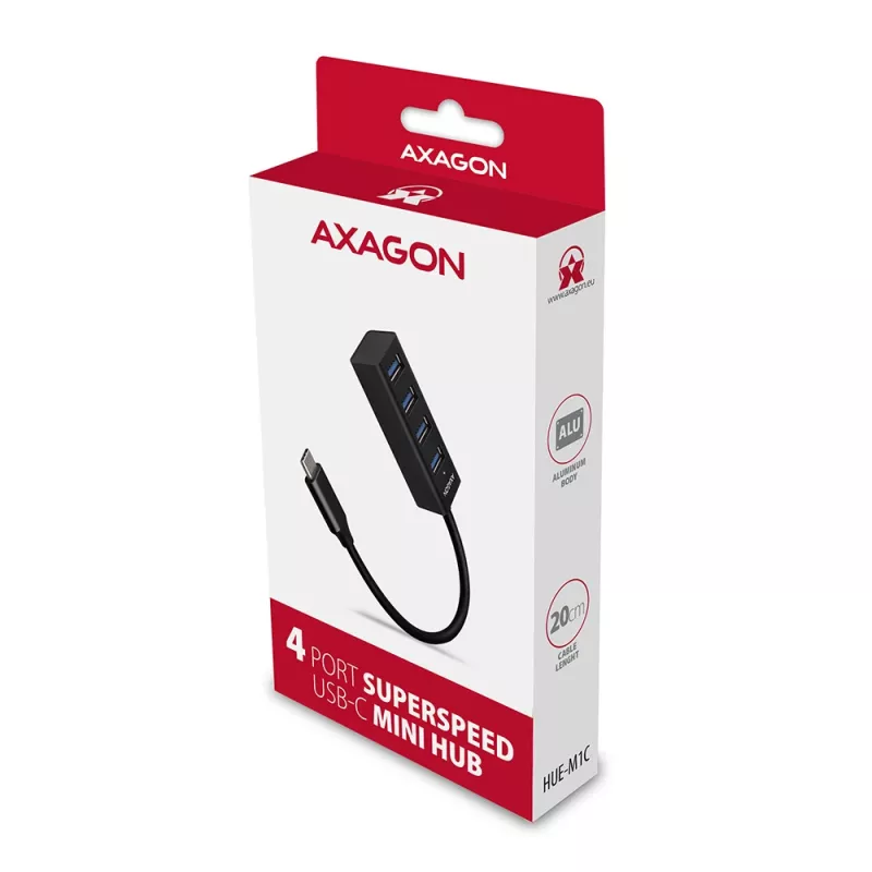 Miniatur-Metall-USB-C 3.2 Gen 1 Hub AXAGON HUE-M1C