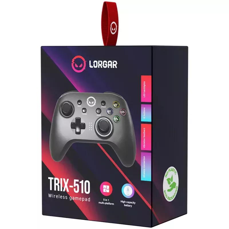 Gamepad Lorgar LRG-GP510 Schwarz USB Kabelloser Controller für Nintendo Switch PC Playstation 3
