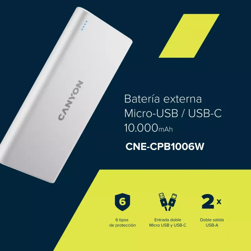 Tragbares Ladegerät Canyon PB-106 10000 mAh