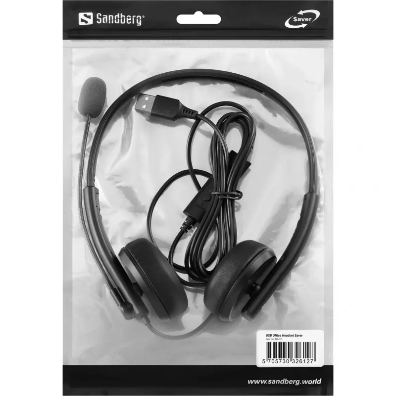 Sandberg USB Office Headset Saver, kabelgebunden, Anrufe/Musik, 20 - 20000 Hz, 150 g, Headset, Schwarz