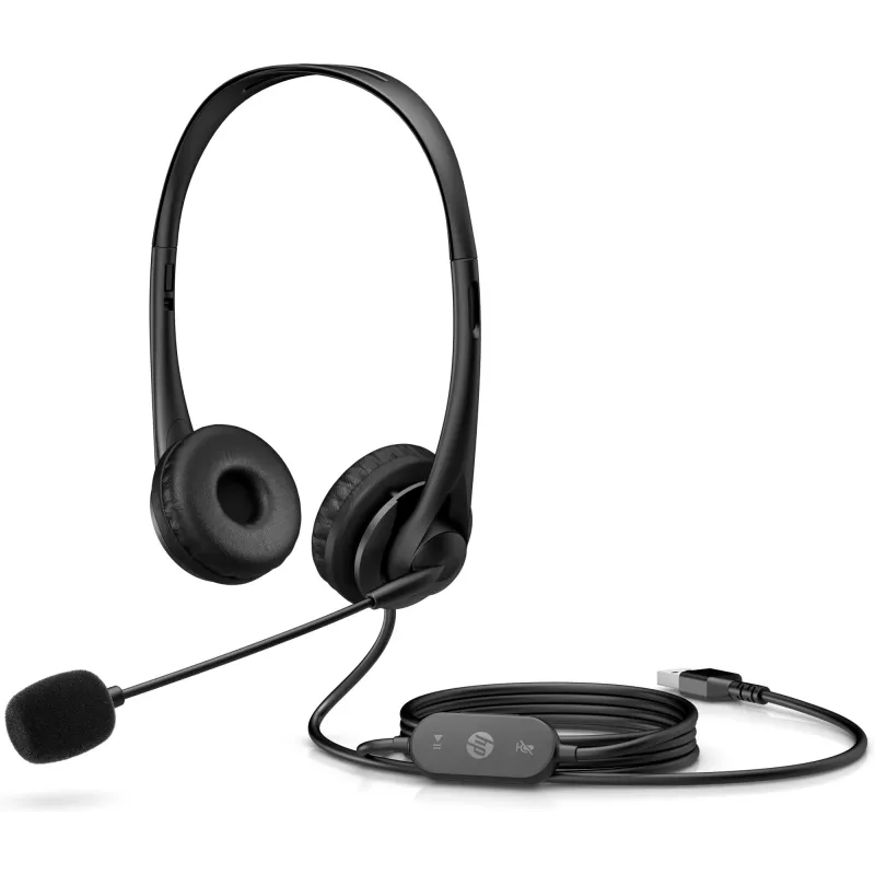 HP Stereo USB Headset G2, Kabelgebunden, Büro/Callcenter, 90 g, Headset, Schwarz