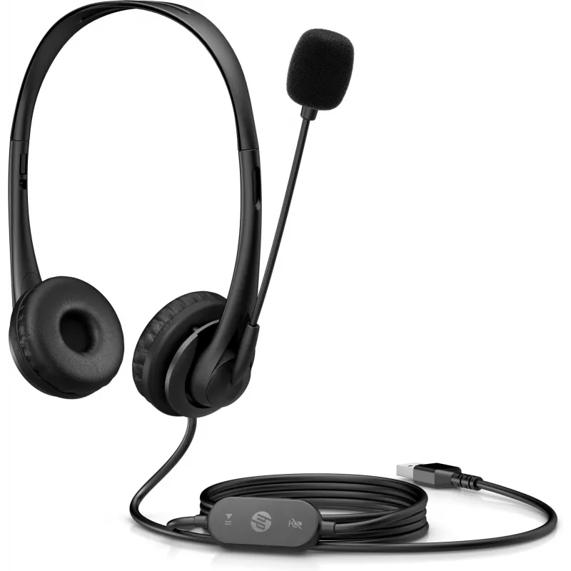 HP Stereo USB Headset G2, Kabelgebunden, Büro/Callcenter, 90 g, Headset, Schwarz