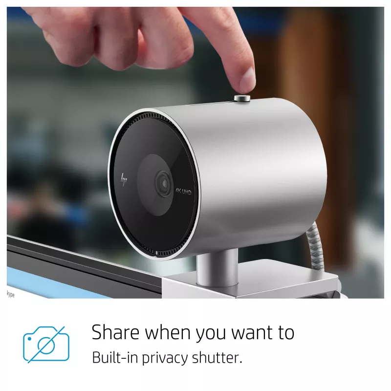 HP 950 4K Webcam, 3840 x 2160 Pixel, Full HD, 30 fps, 1x, Auto, Auto