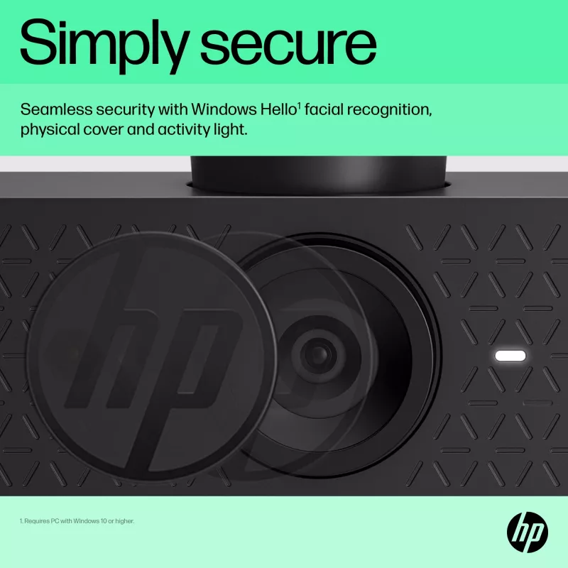 HP 625 FHD Webcam, 4 MP, 1920 x 1080 Pixel, Full HD, Business, USB, Schwarz
