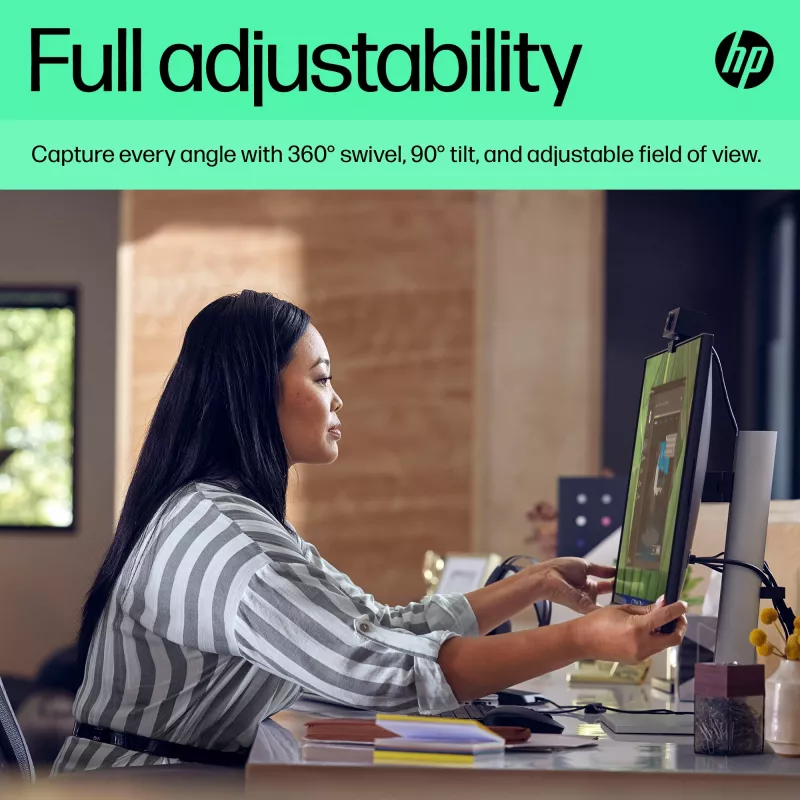 HP 625 FHD Webcam, 4 MP, 1920 x 1080 Pixel, Full HD, Business, USB, Schwarz