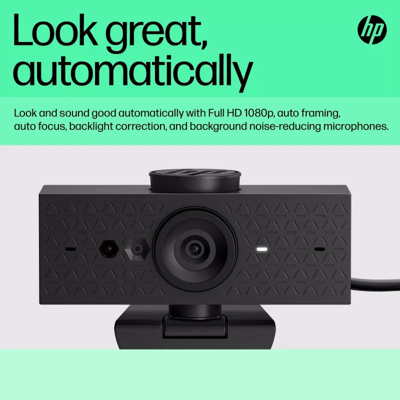 HP 625 FHD Webcam, 4 MP, 1920 x 1080 Pixel, Full HD, Business, USB, Schwarz