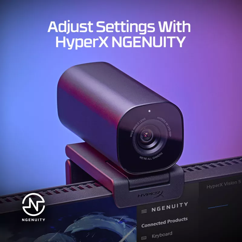 HyperX Vision S Webcam, Schwarz, Windows 10, Windows 11, Mac OS X 10.10 Yosemite, MacOS, ChromeOS, 45 mm, 93,3 mm
