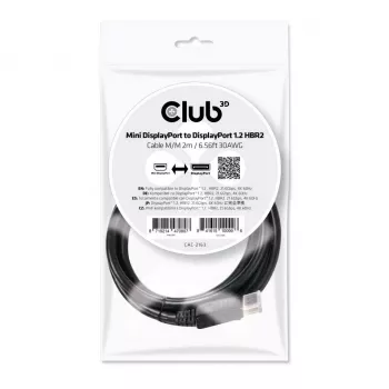 CLUB3D Mini DisplayPort zu DisplayPort 1.2 M/M 2m Kabel