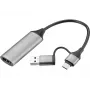 Sandberg HDMI Capture Link auf USB-C/A, HDMI Typ A (Standard), USB Typ-A + USB Typ-C, Buchse, Stecker, Gerade, Gerade