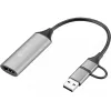 Sandberg HDMI Capture Link auf USB-C/A, HDMI Typ A (Standard), USB Typ-A + USB Typ-C, Buchse, Stecker, Gerade, Gerade