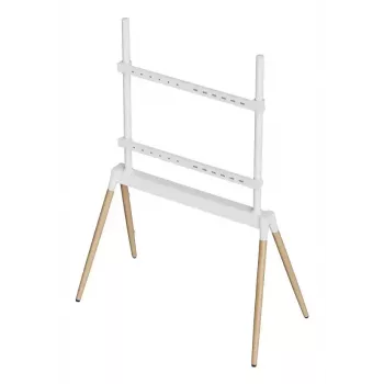 Gembird TVS-86F-01-W TV-Standfuß 55–86" (2,18 m), VESA bis 600x400, Höhe 113–144 cm, max. 40 kg, weiß/Holz